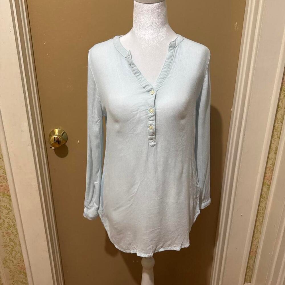 Light blue long sleeve blouse
